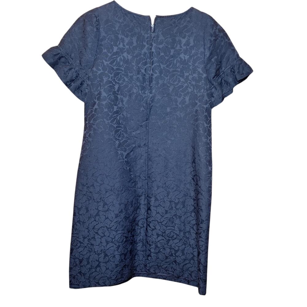 Vera Wang brocade navy blue mini sheath dress with pockets silk blend beaded - Picture 2 of 6